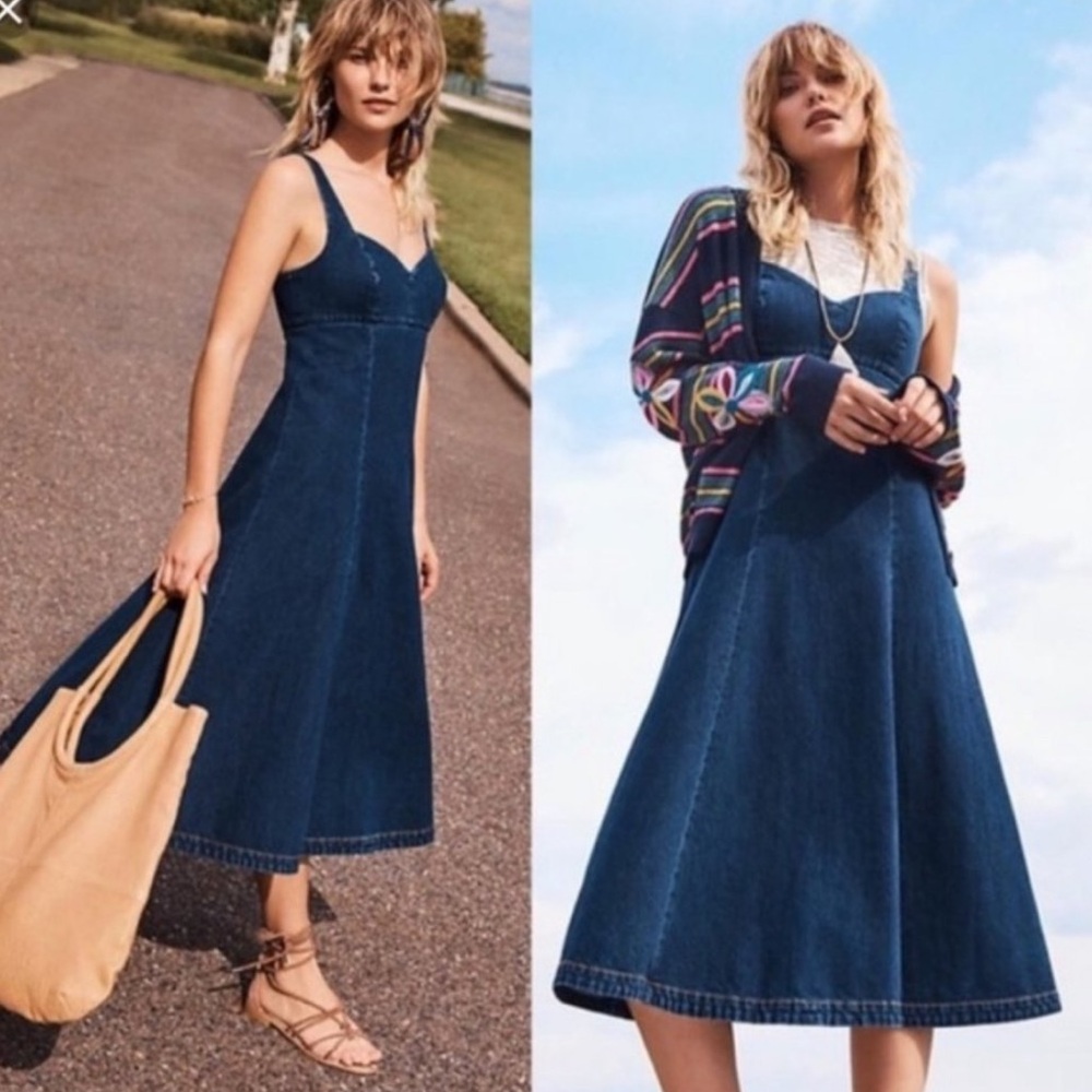 Anthropologie Blue Denim Sleeveless Dress - Picture 9 of 9